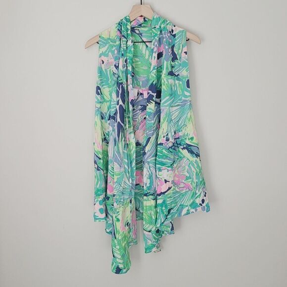 Lilly Pulitzer Accessories - Lilly Pulitzer Multicolor Silk Vest Wrap Size XXS/XS